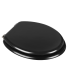 Toilet seat with cover made of lacquered wood black finish