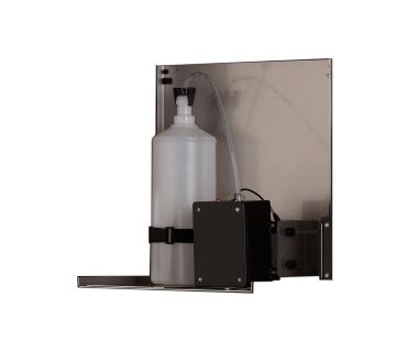 AUTOMATIC LIQUID SOAP DISPENSER WITH BRACKET TO INSTALL BEHIND THE MIRROR