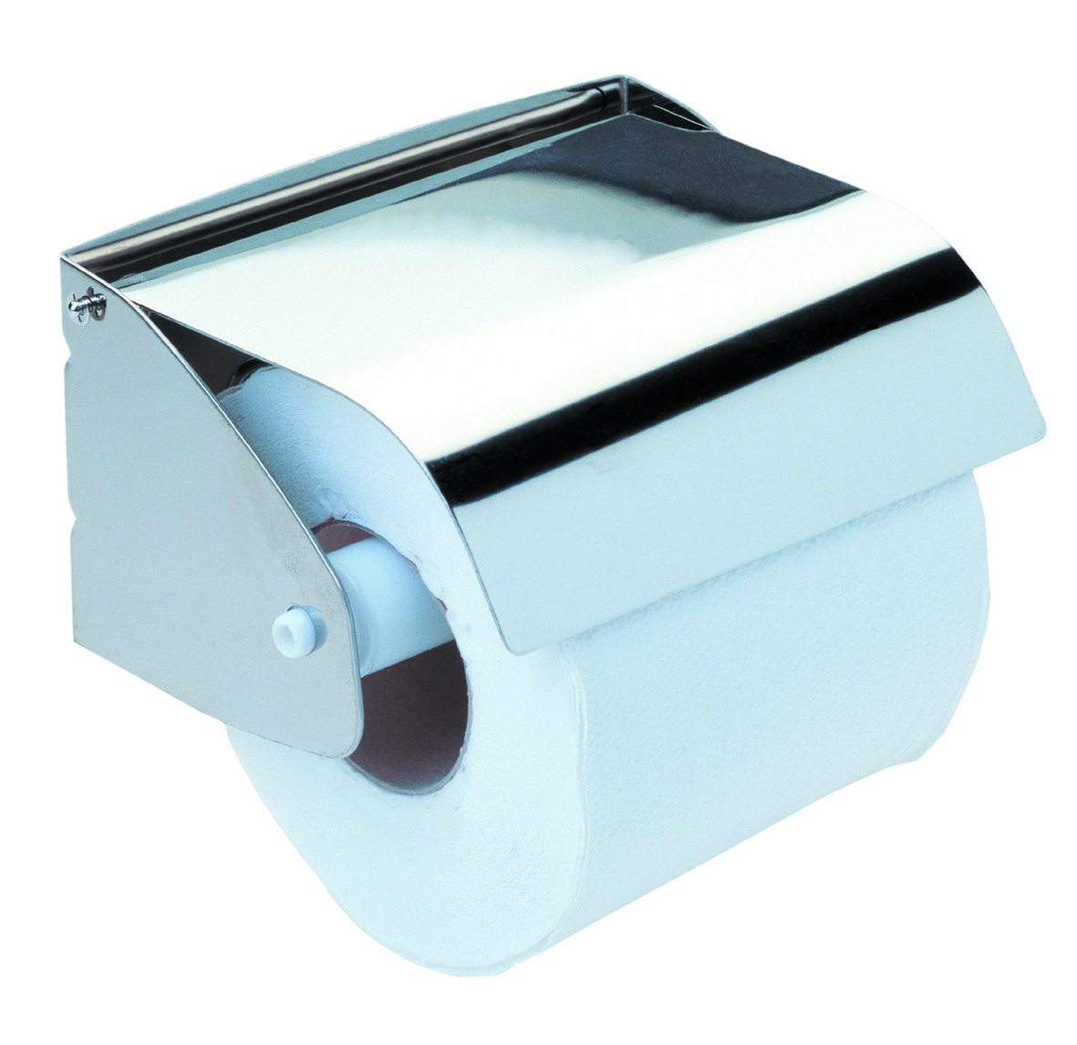 Roll toilet tissue dispenser made of stainless steel bright finish