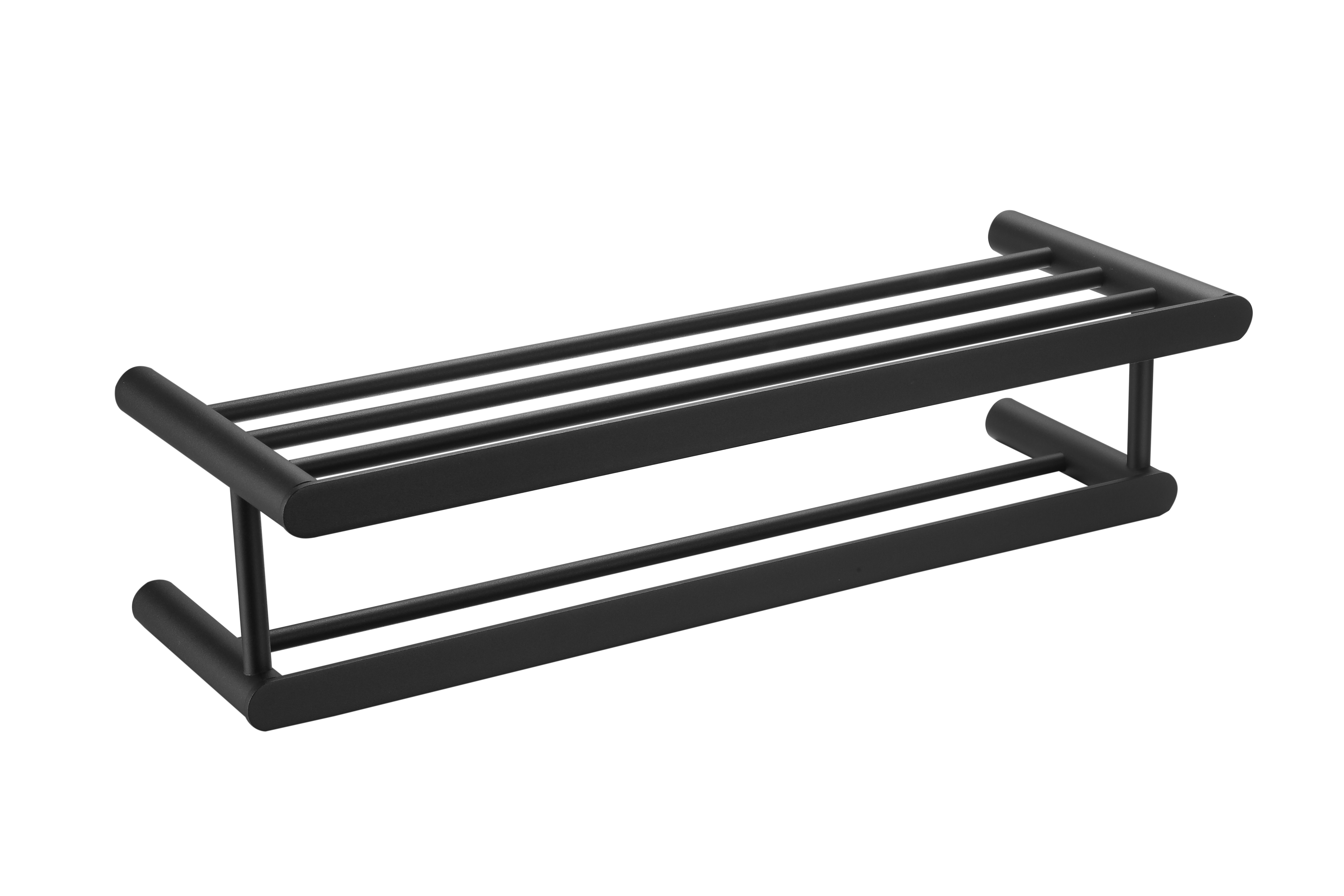 Industrial Wall Mounted Towel Holder, Black Towel Shelf, Bathroom