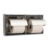 Double toilet paper holder with lid