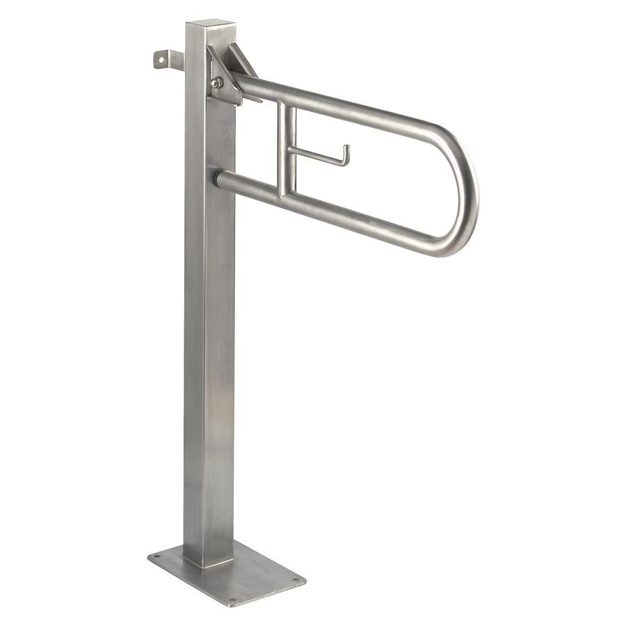 Barra de apoyo abatible y columna fija