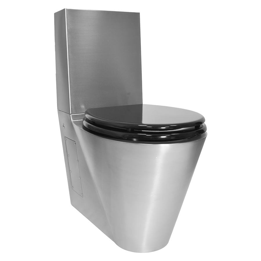 Inodoro antivandálico a suelo de acero inoxidable