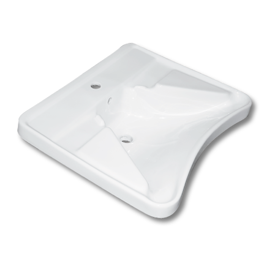 Lavamanos de cerámica con rebosadero