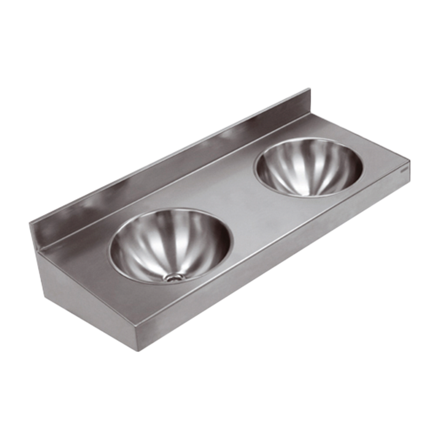 Lavamanos mural de acero inoxidable