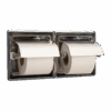 Double toilet paper holder with lid, recessed wall-mounted
