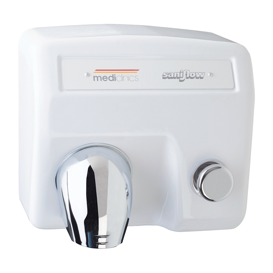 Secador de manos con pulsador Saniflow